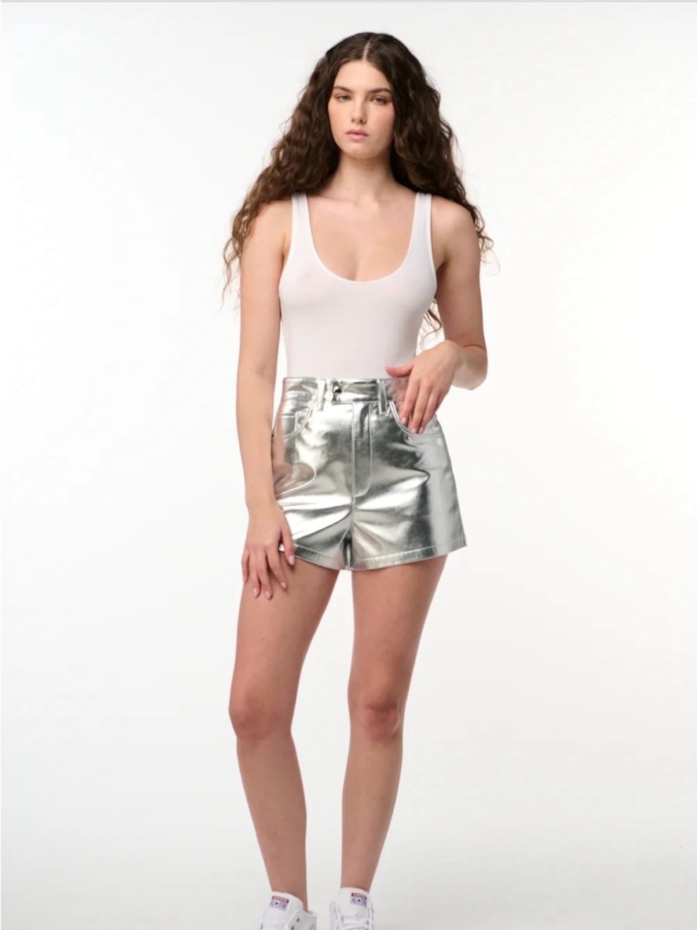 [BLANKNYC] The Reeve In Space Walk Shorts metallic silver NWT sz 29